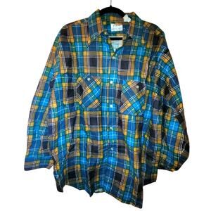 Vntg 50 Mens P-N-H Plaid Cotton Flannel Shirt Swiftie Size 17 Kurt Cobain USA